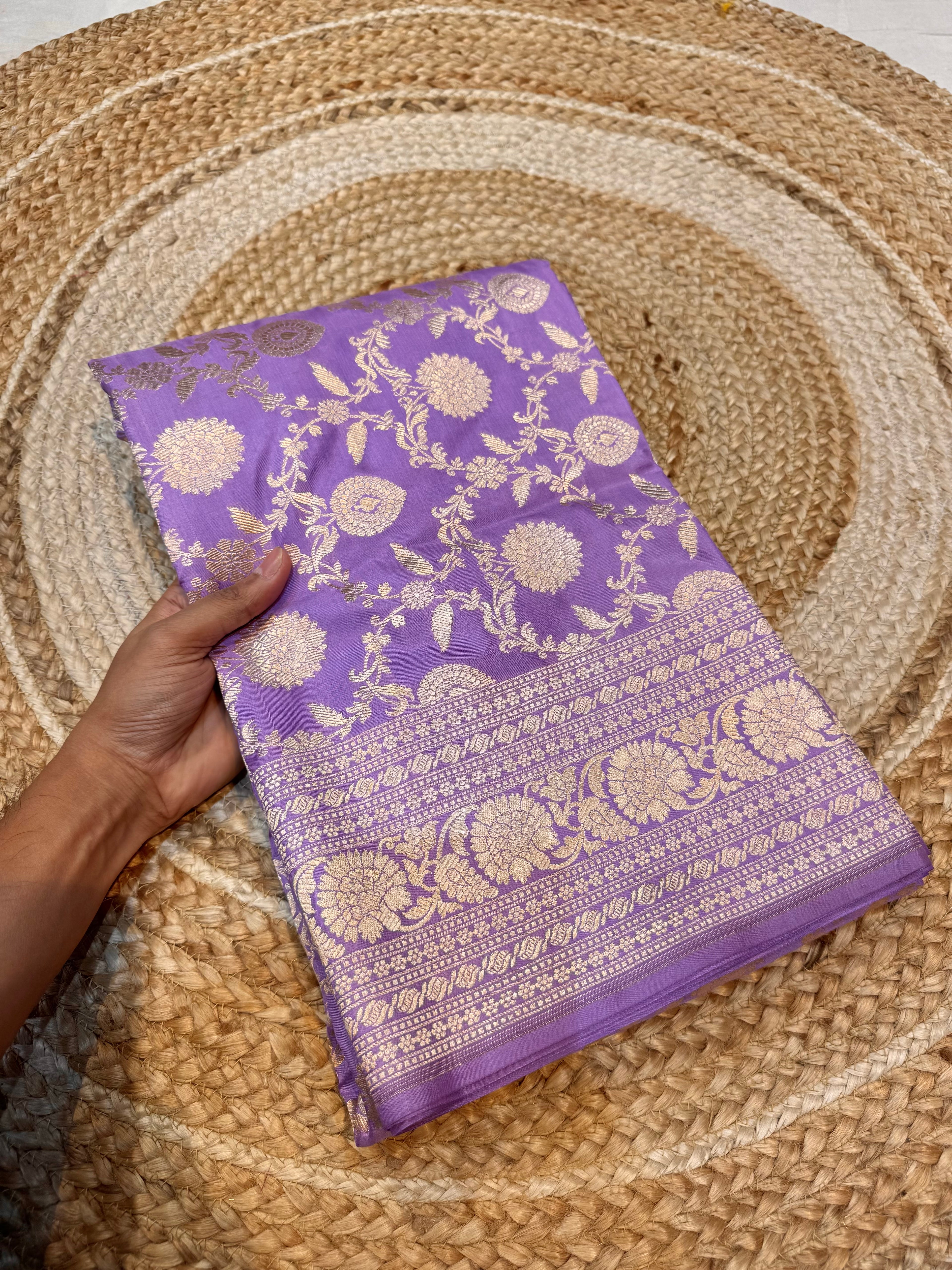 Prebook | Lavender 100% Pure Banarasi Katan Silk Saree
