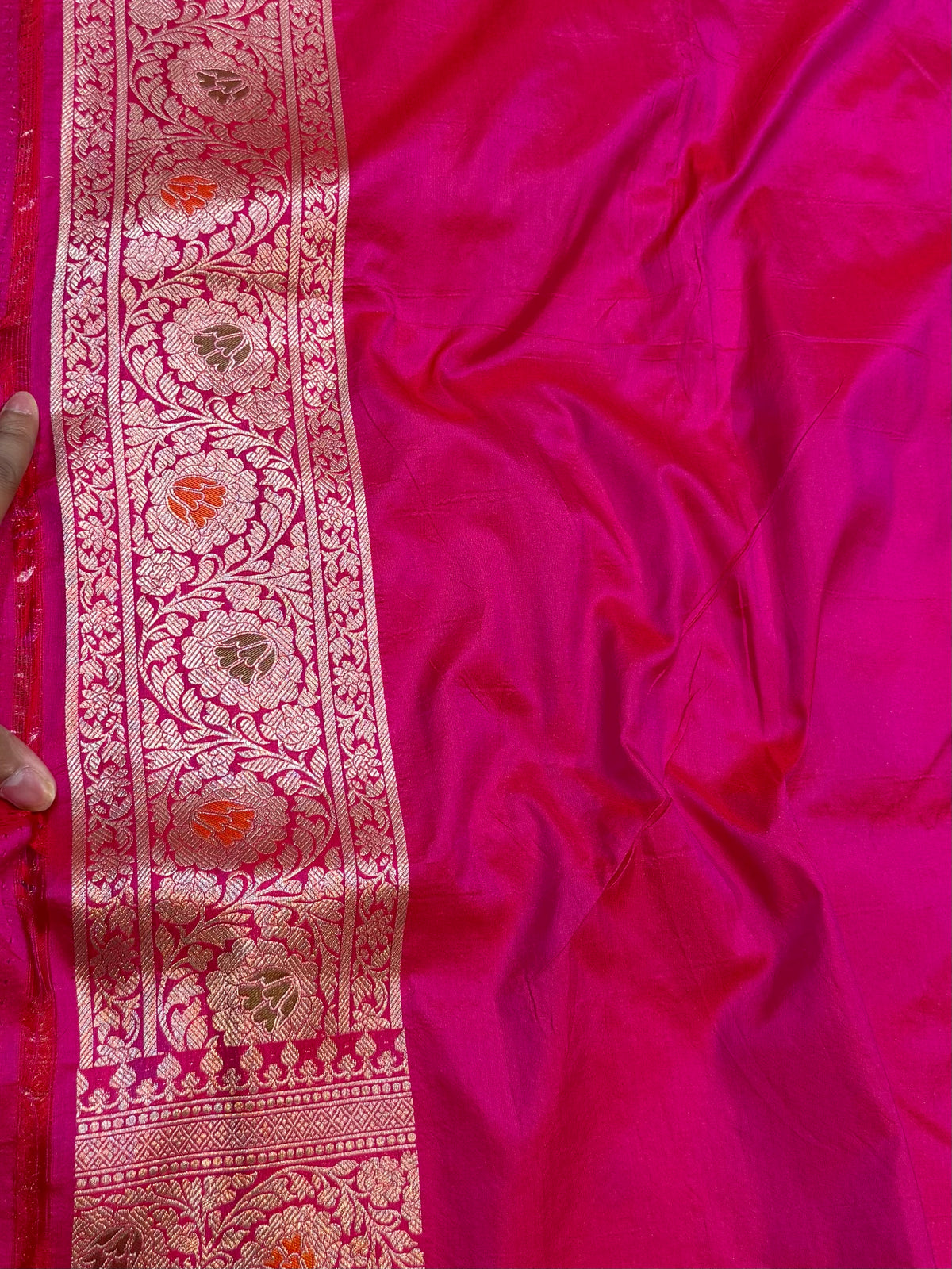 Prebook | Rani Pink Exclusive Pure Banaras Katan Silk Rangkaat Saree