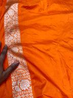 Fanta Orange 100% Pure Banarasi Katan Silk Saree