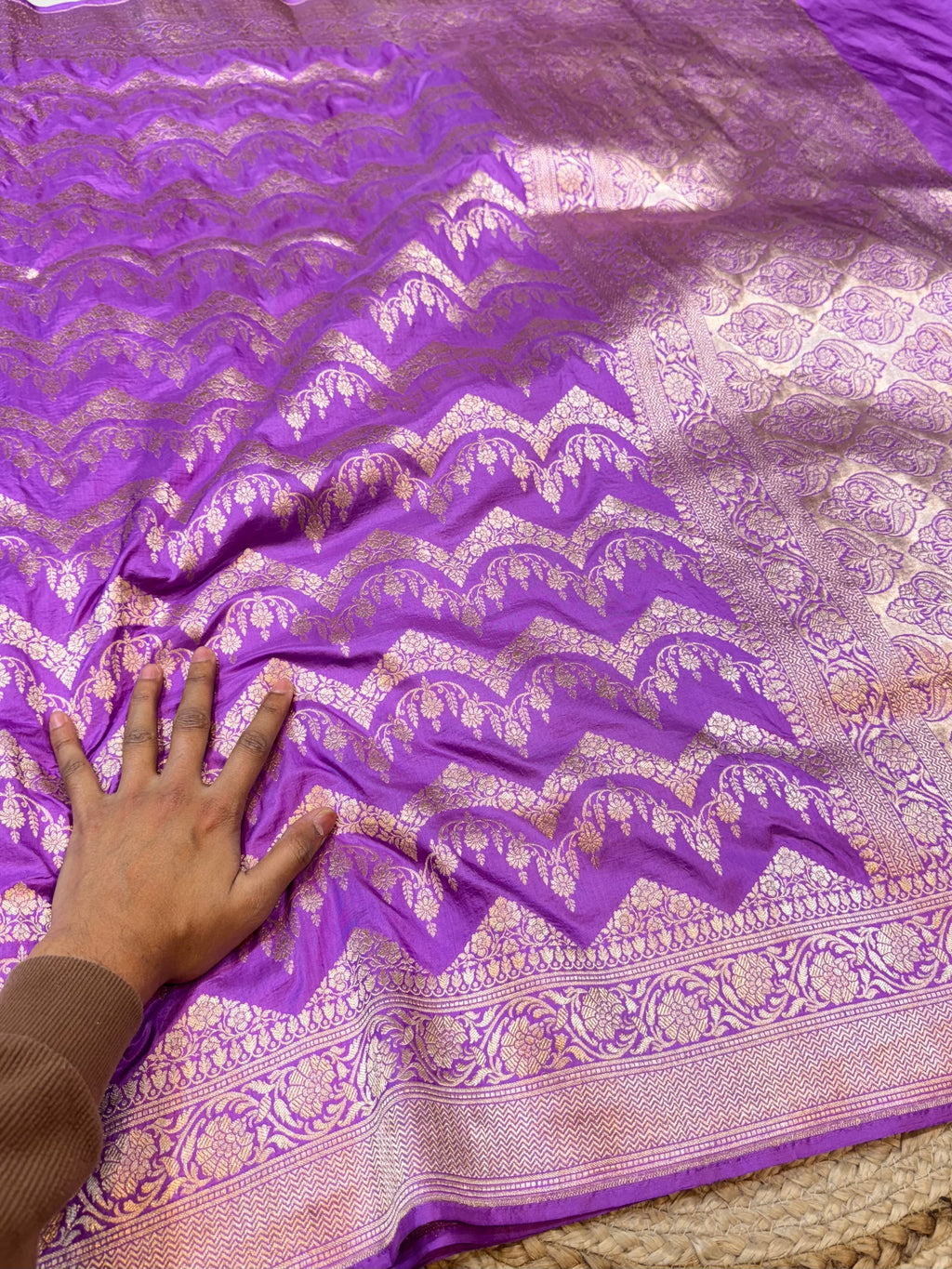 Lavender 100% Pure Katan Silk Saree