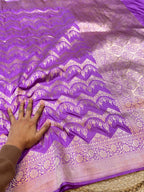 Lavender 100% Pure Katan Silk Saree