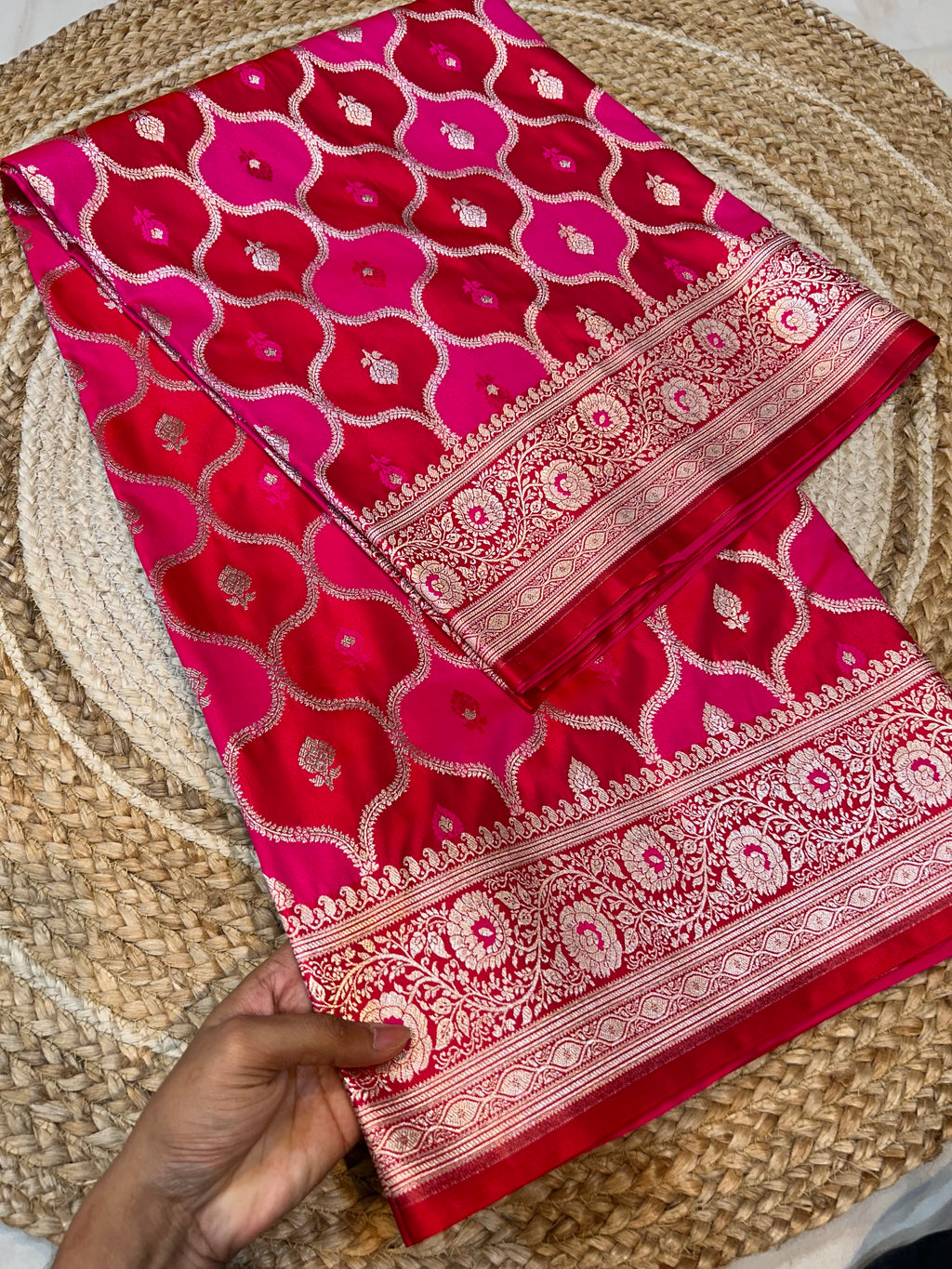 Red Banarasi Soft RANGKAAT Mashru Silk Partywear Saree