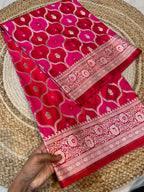 Red Banarasi Soft RANGKAAT Mashru Silk Partywear Saree
