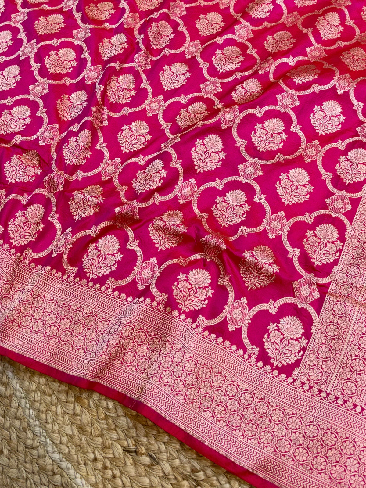 Prebook | Rani Pink Pure Banarasi Katan Silk Saree