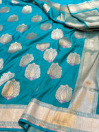 Sea Green 100% Pure Banarasi Katan Silk Meenakari Saree