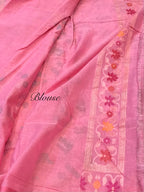 Prebook | Baby Pink 100% Pure Ektara Banarasi Cotton Jamdani Saree