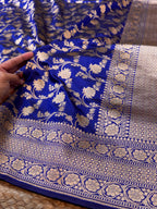 Prebook | Royal Blue 100% Pure Banarasi Katan Silk Saree