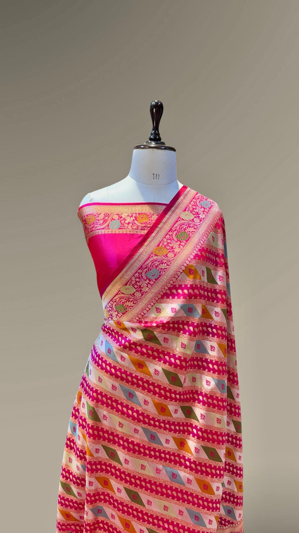 Rani Pink 100% Pure Banaras Katan Silk Rangkaat Saree