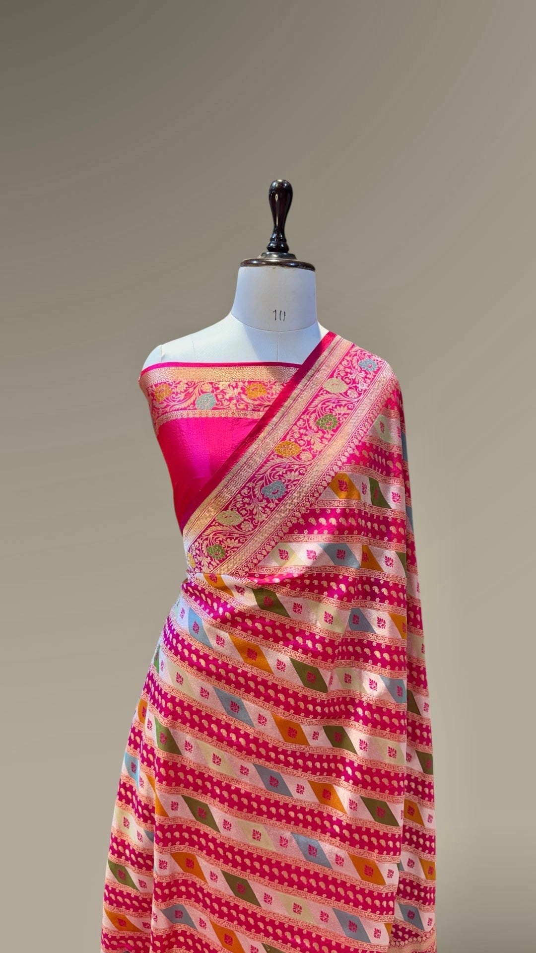 Rani Pink 100% Pure Banaras Katan Silk Rangkaat Saree