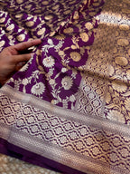 Wine Purple 100% Pure Banarasi Katan Silk Saree