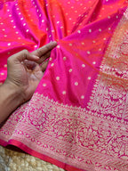 Prebook | Dual Shade Pink Pure Banarasi Katan Silk Saree