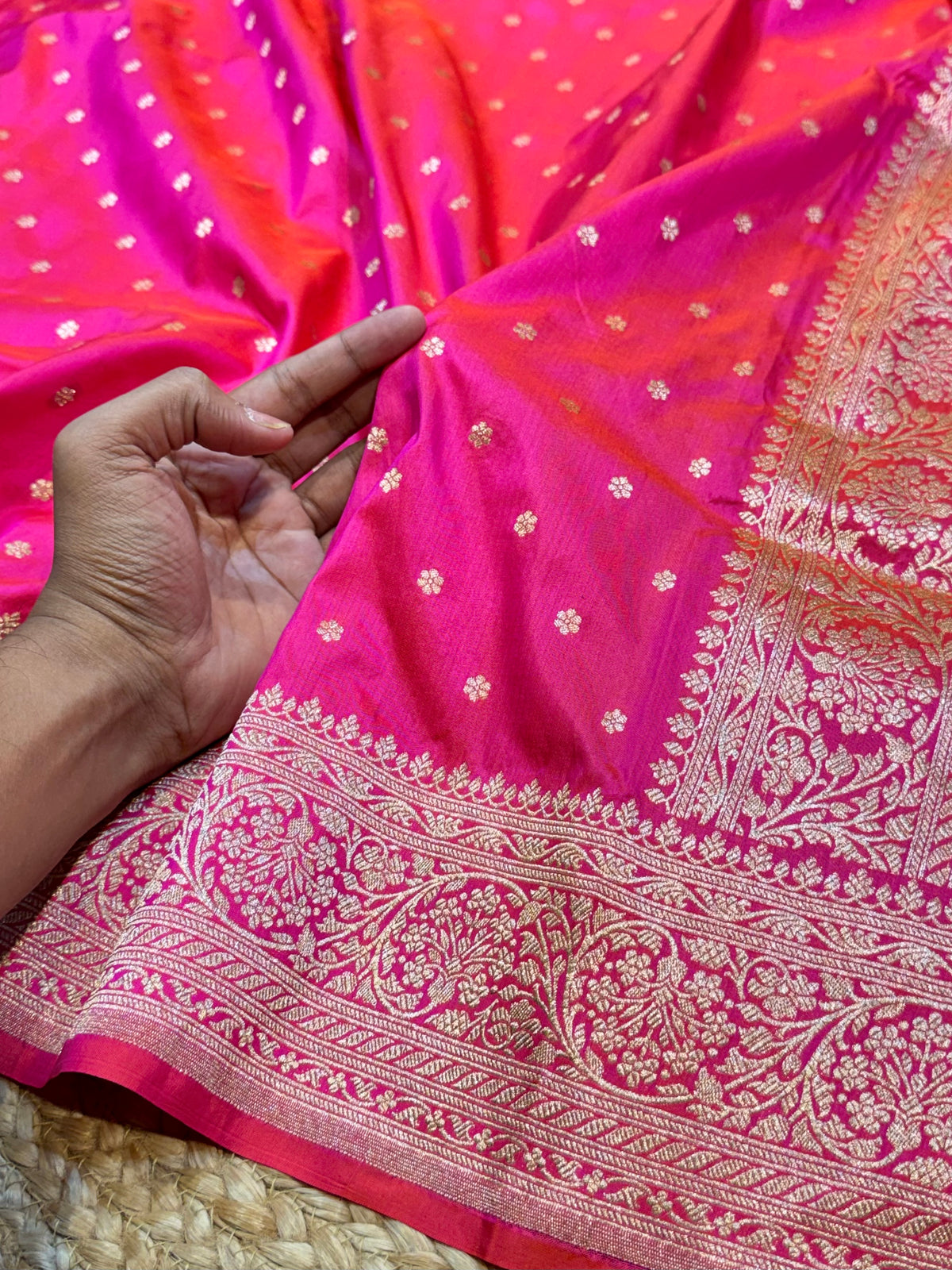 Prebook | Dual Shade Pink Pure Banarasi Katan Silk Saree