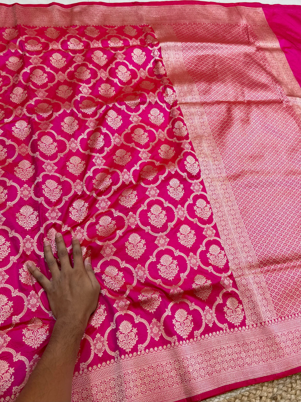 Prebook | Rani Pink Pure Banarasi Katan Silk Saree