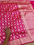 Prebook | Rani Pink Pure Banarasi Katan Silk Saree