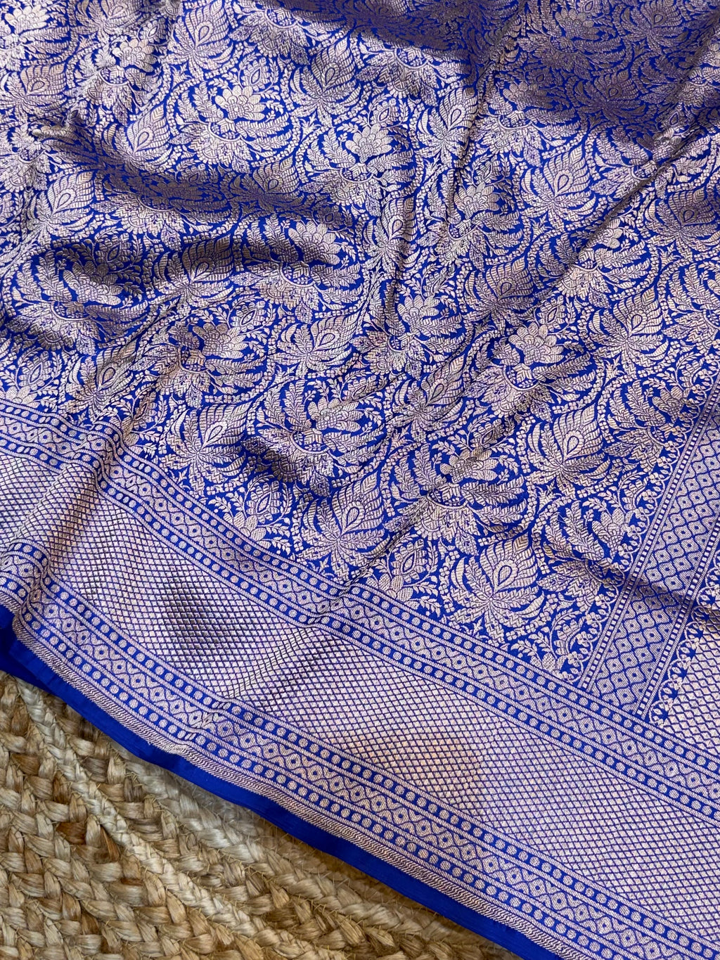 Royal Blue Pure Banarasi Katan Silk Brocade Saree