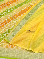 Yellow 100% Pure Banarasi Khaddi Georgette RANGKAAT Saree