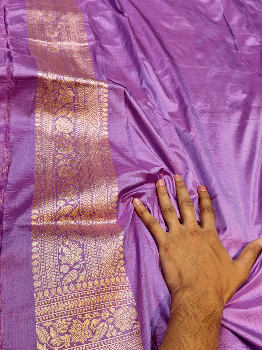 Lavender 100% Pure Banarasi Katan Silk Meenakari Saree