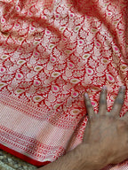Red 100% Pure Banarasi Katan Silk Meenakari Brocade Saree