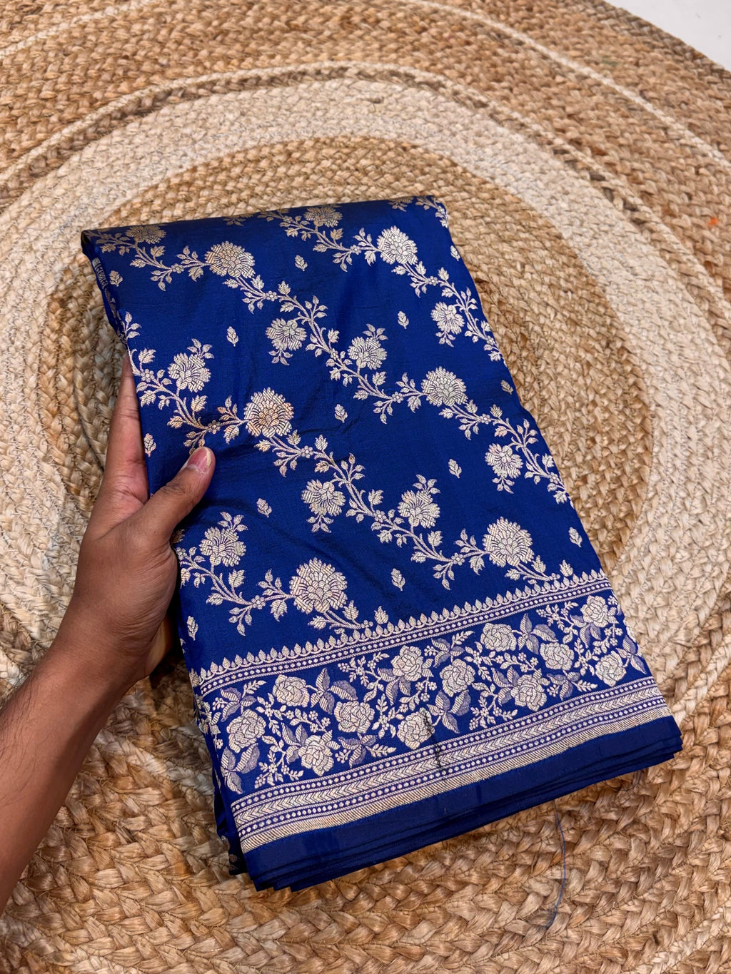 Royal Blue 100% Pure Banarasi Katan Silk Saree
