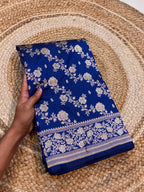 Royal Blue 100% Pure Banarasi Katan Silk Saree