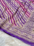 Lavender 100% Pure Banarasi Khaddi Georgette RANGKAAT Saree