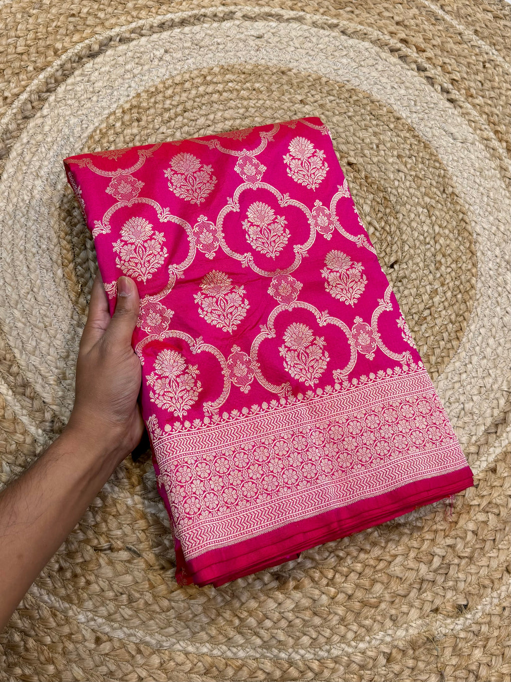 Prebook | Rani Pink Pure Banarasi Katan Silk Saree