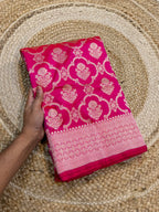 Prebook | Rani Pink Pure Banarasi Katan Silk Saree