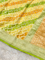 Yellow 100% Pure Banarasi Khaddi Georgette RANGKAAT Saree