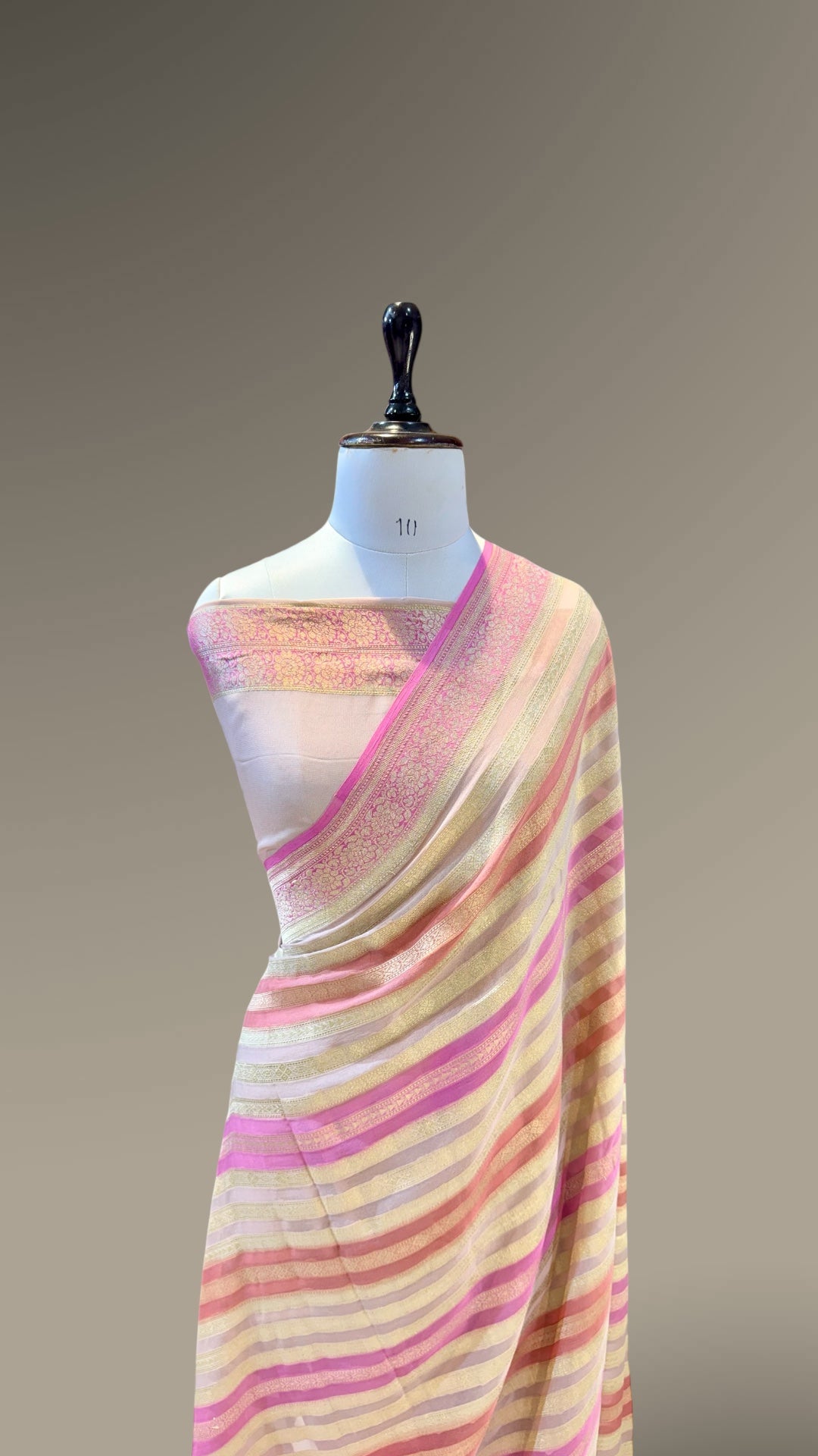 Light Baby Pink 100% Pure Banarasi Khaddi Georgette RANGKAAT Saree