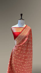 Bridal Red 100% Pure Banarasi Katan Silk Brocade Saree