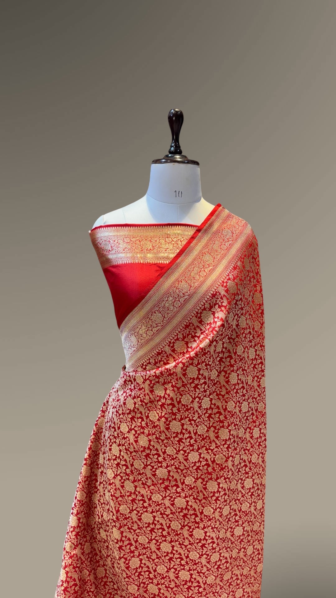 Bridal Red 100% Pure Banarasi Katan Silk Brocade Saree