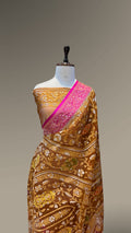 Rust 100% Pure Ektara Banarasi Kora Jamdani Saree