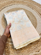 Ivory 100% Pure Banarasi Katan Silk Saree