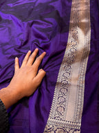 Prebook | Violet Purple 100% Pure Banarasi Katan Silk Meenakari Saree