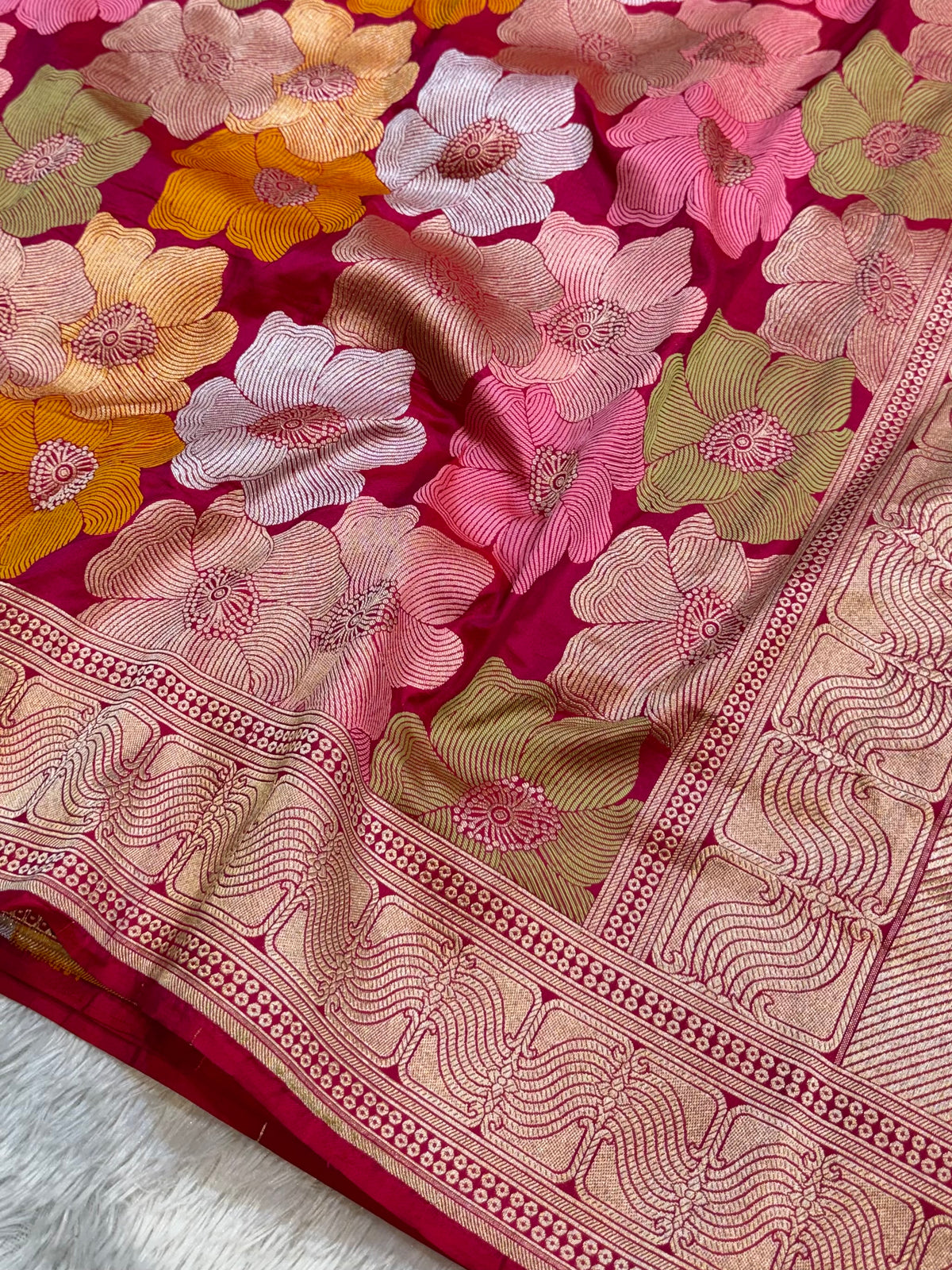 Prebook | Rani Pink Exclusive Pure Banaras Katan Silk Rangkaat Saree