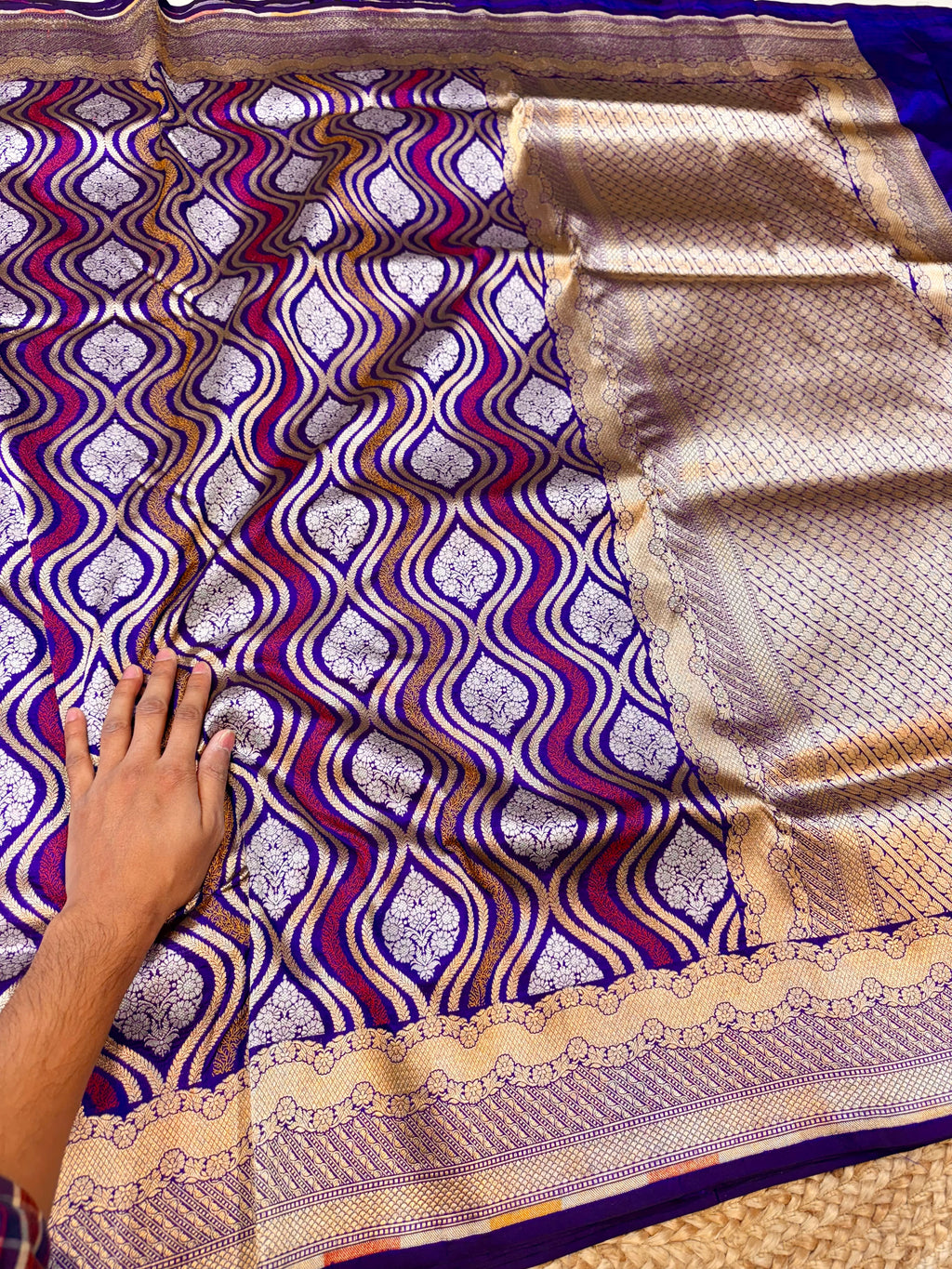 Prebook | Royal Blue 100% Pure Banarasi Katan Silk Meenakari Saree