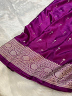 Purple Banarasi Soft Meenakari Mashru Silk Partywear Saree