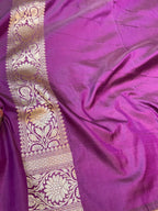 Gajri Pink 100% Pure Banarasi Katan Silk Meenakari Saree