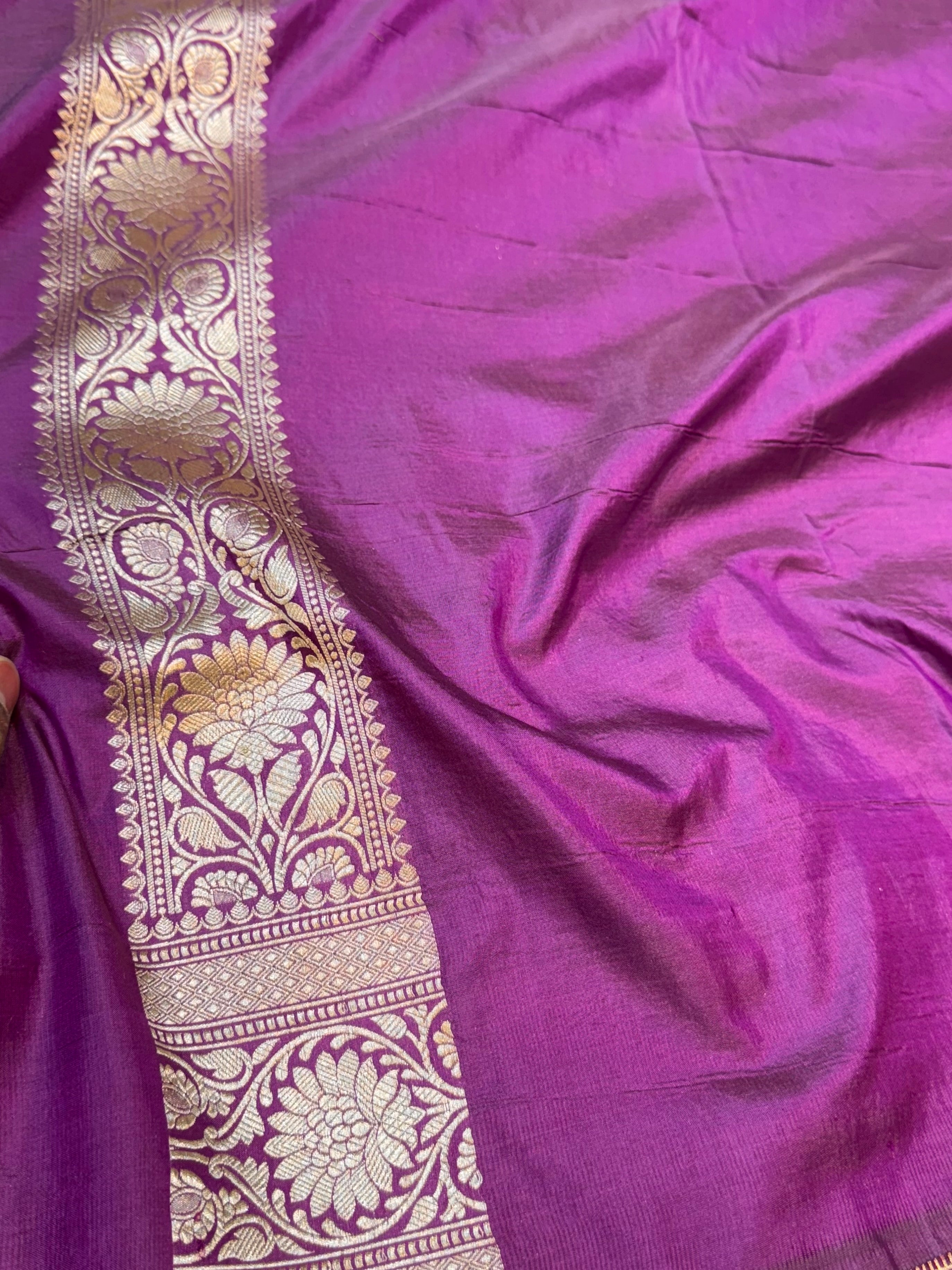 Gajri Pink 100% Pure Banarasi Katan Silk Meenakari Saree