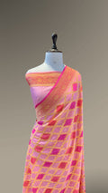 Pink 100% Pure Banarasi Khaddi Georgette RANGKAAT Saree