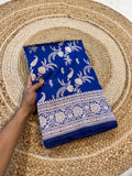 Royal Blue 100% Pure Banarasi Katan Silk Saree