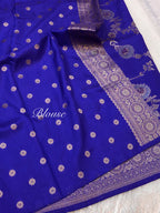 Royal Blue  Banarasi SemiKatan Silk Partywear Saree