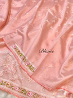 Peach Tussar Silk Partywear Banarasi Embroidery with Tissue Applique Lightweight Sarees