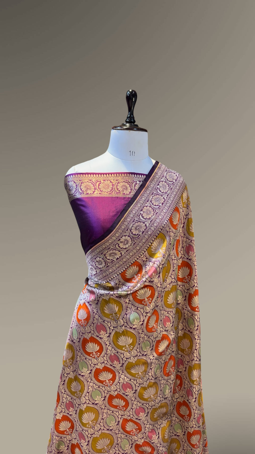 Wine Purple 100% Pure Banaras Katan Silk Rangkaat Saree