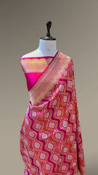 Prebook | Rani Pink 100% Pure Banarasi Katan Silk Tilfi Meenakari Saree
