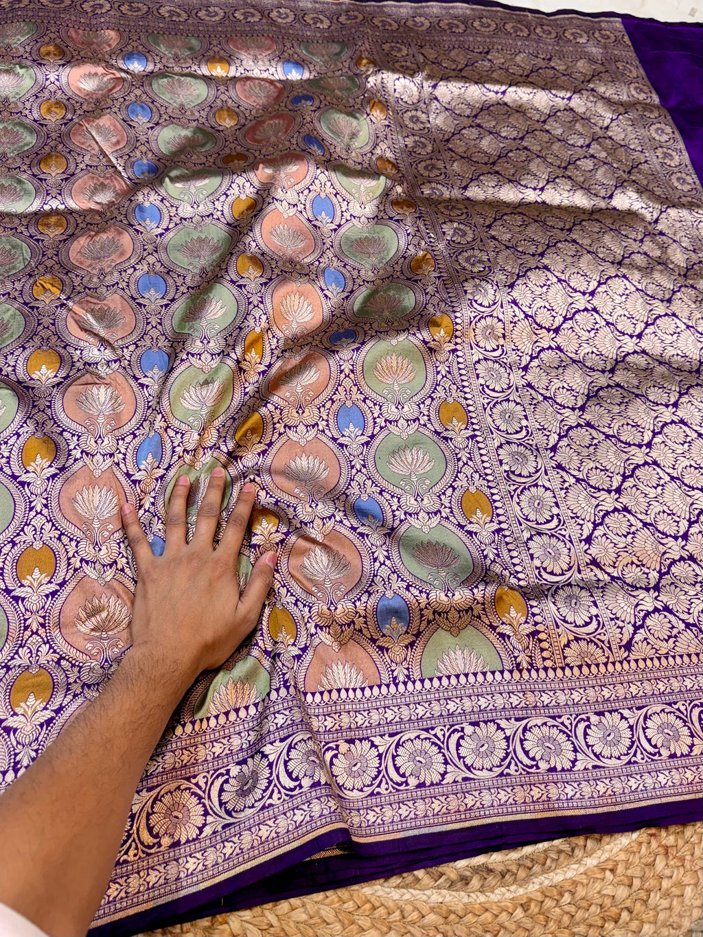 Prebook | Violet Purple 100% Pure Banaras Katan Silk Rangkaat Saree
