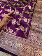 Prebook | Wine Purple 100% Pure Banarasi Katan Silk Saree