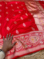 100% Pure Banaras Katan Silk Handloom Handwoven Pattu Saree