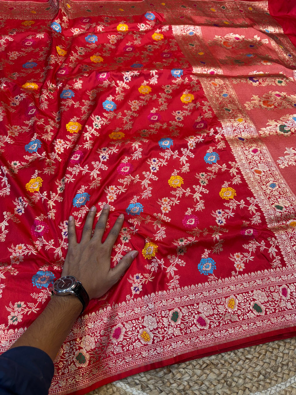 Red 100% Pure Banarasi Katan Silk Handloom Handwoven Pattu Saree