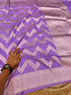 Lavender 100% Pure Banarasi Katan Silk Saree